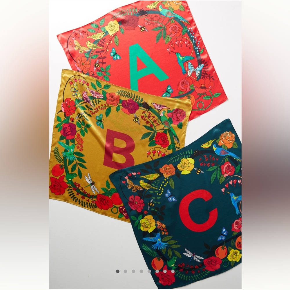 Karen Mabon Silk Monogram Scarf NWT